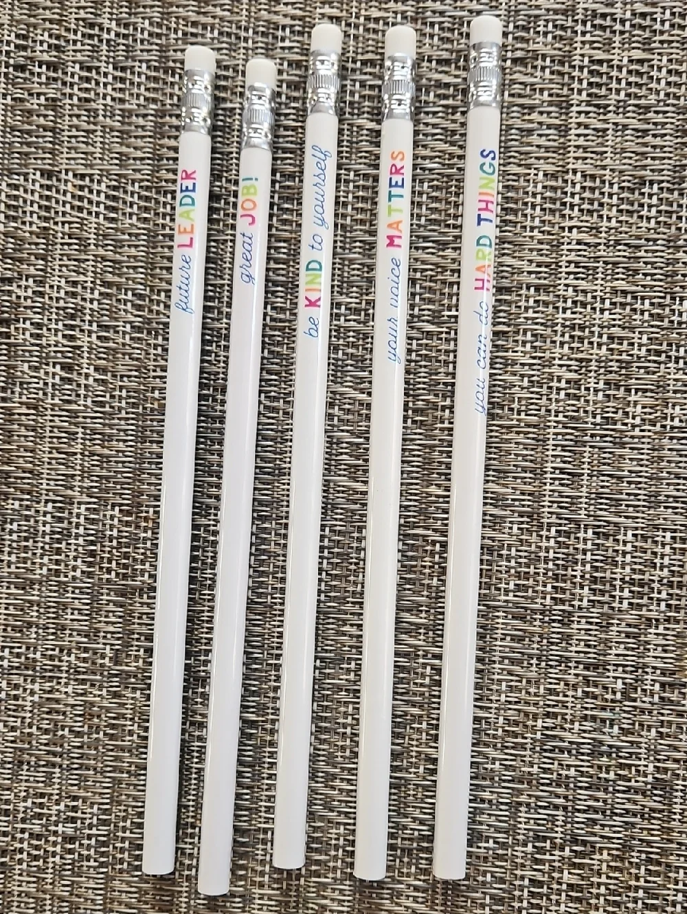 White Inspirational Message Pencils - Multipack